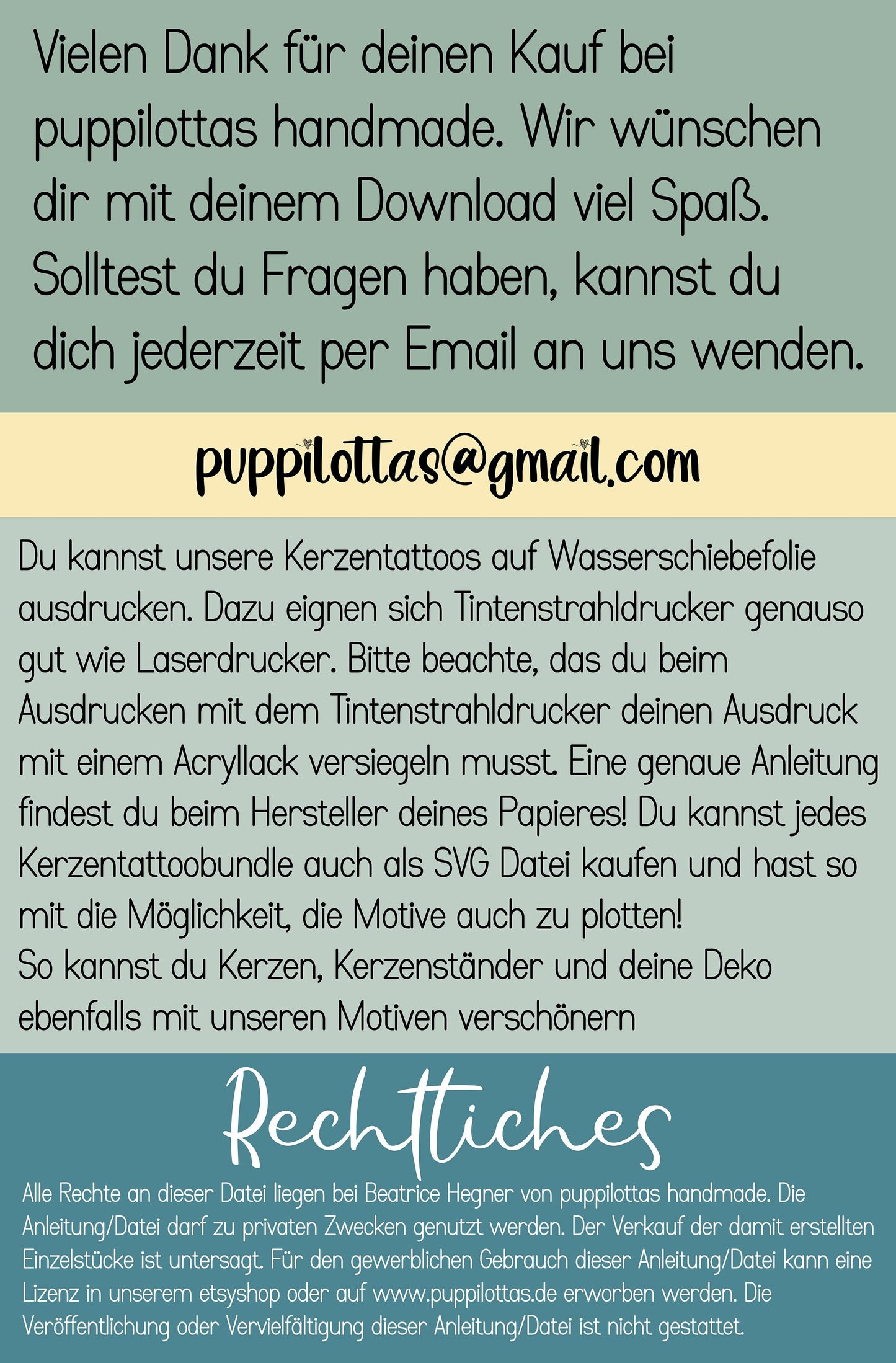 Kerzentattoos * happy day * A4 oder A5 * Glückslicht * Wasserschiebefolie