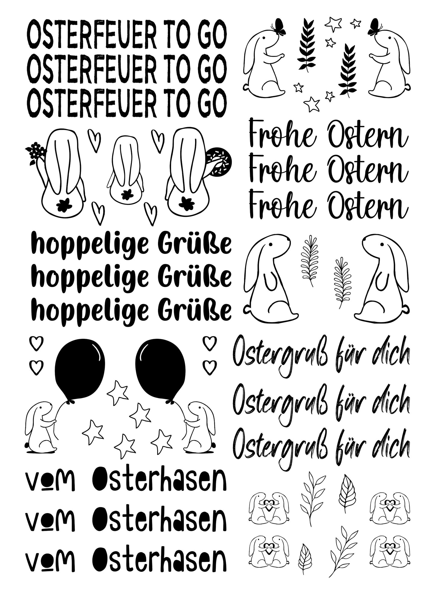 frohe Ostern * Kerzentattoos * Ostern * A4 oder A5 * Wasserschiebefolie