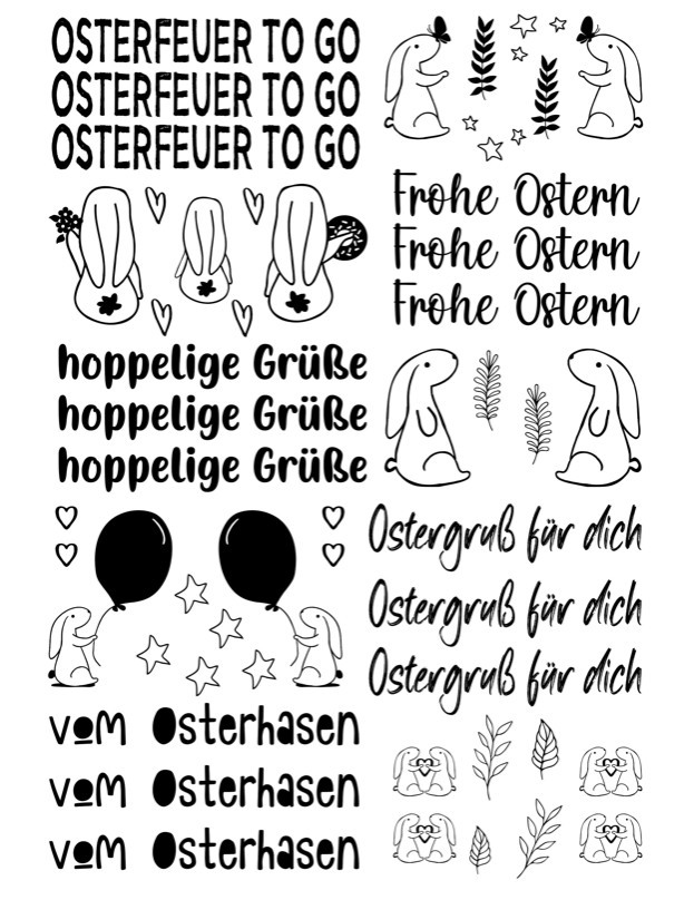 frohe Ostern * Kerzentattoos * Ostern * A4 oder A5 * Wasserschiebefolie