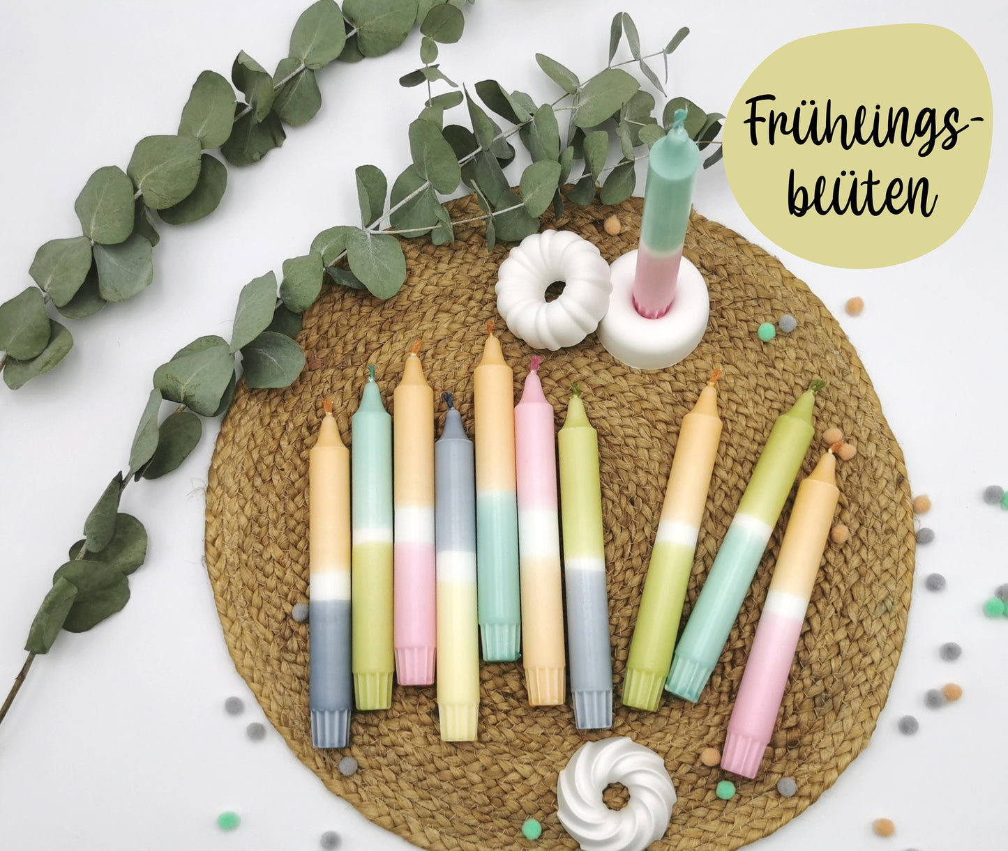 Kerze * DIP DYE * bunte Kerze * Frühlingsblüte * handgemacht * Handmade * Geschenkidee