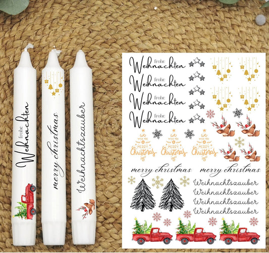 Kerzentattoos * Weihnachtszauber * A4 oder A5 * Weihnachtstruck * Wasserschiebefolie
