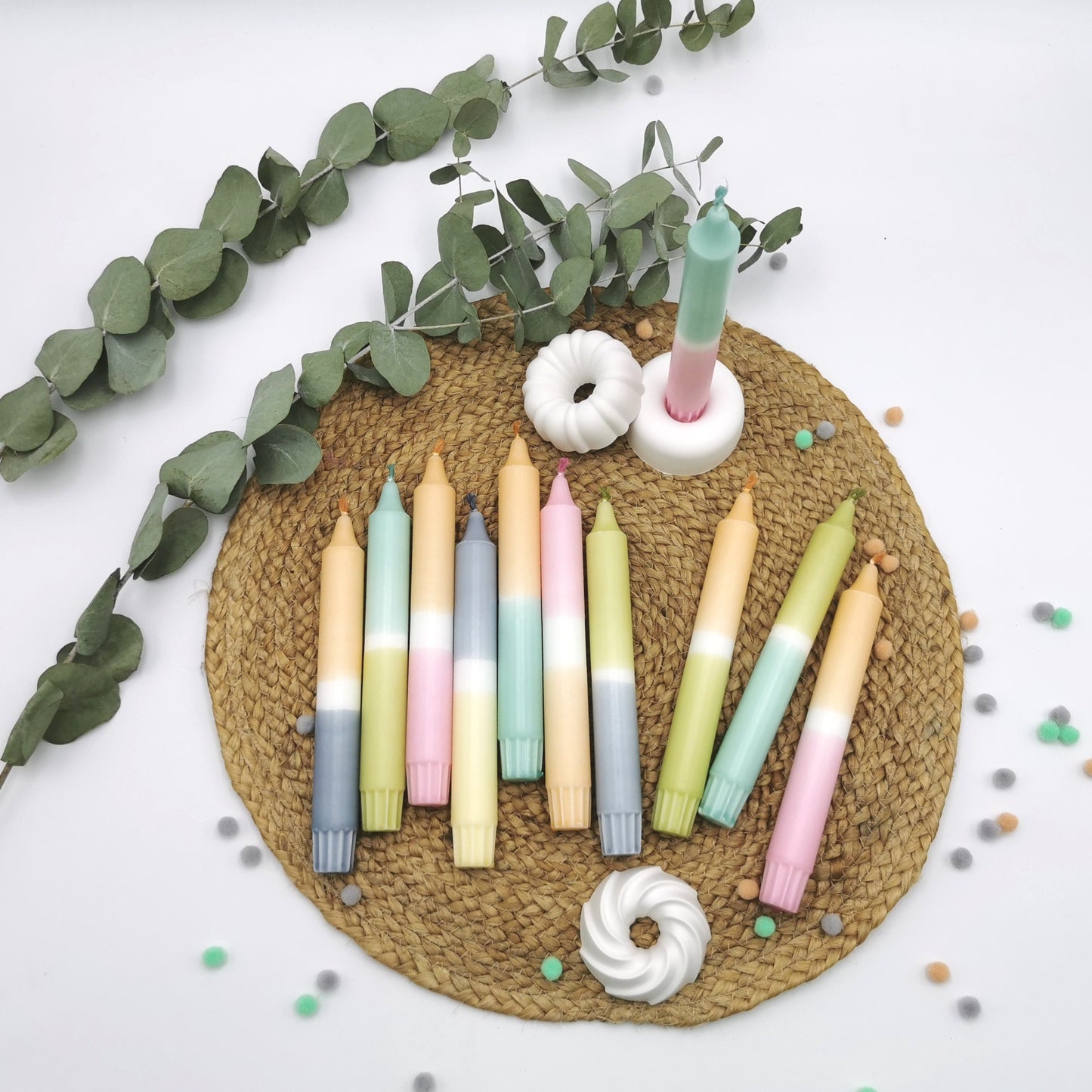 Kerze * DIP DYE * bunte Kerze * Frühlingsblüte * handgemacht * Handmade * Geschenkidee