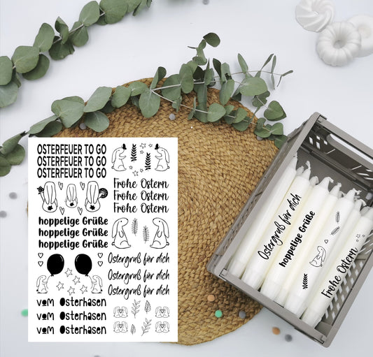 Kerzentattoos * Ostern * A4 oder A5 * frohe Ostern * Wasserschiebefolie