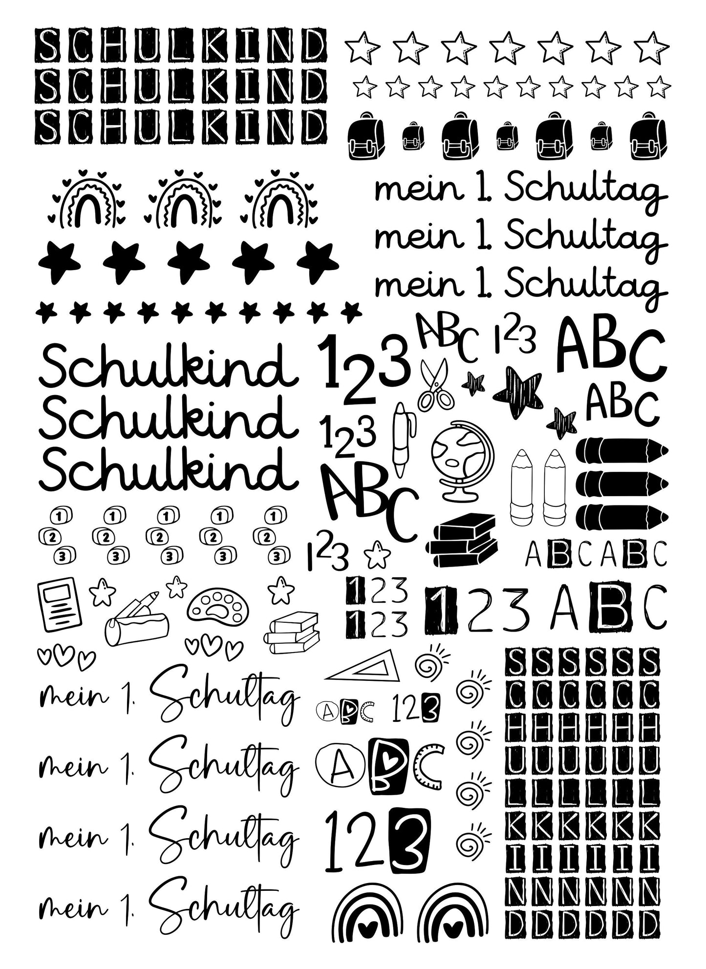 Kerzentattoos * Einschulung * A4 oder A5 * Schulkind * Wasserschiebefolie