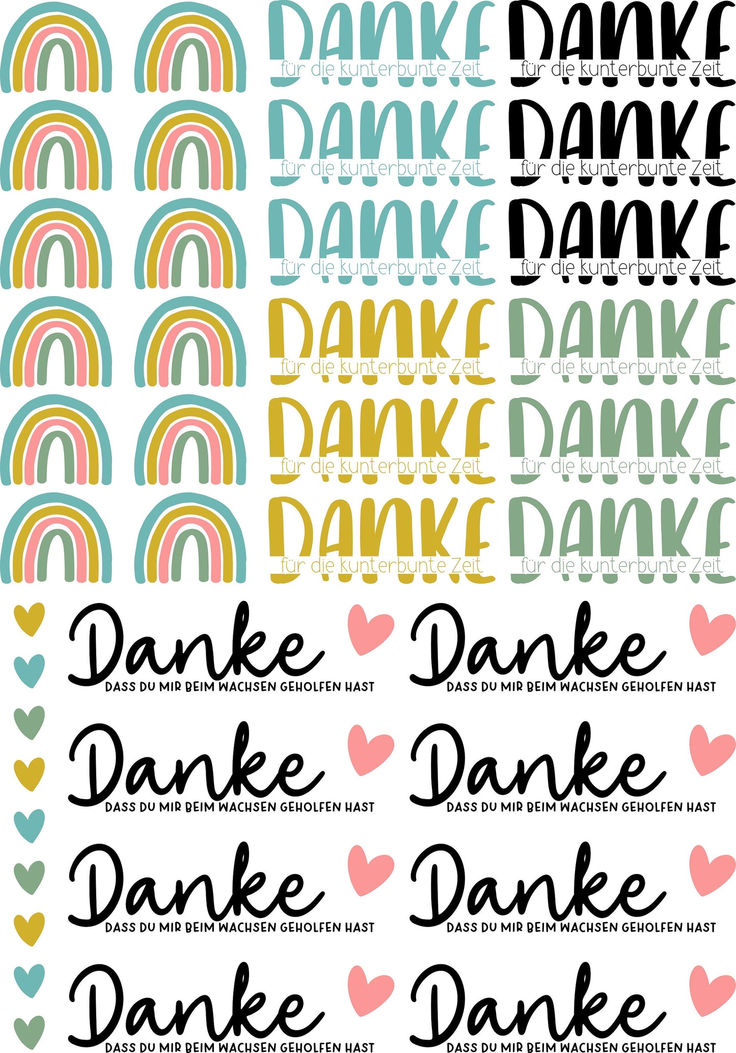 Kerzentattoos * Kita Abschied * A4 oder A5 * Erzieherin Danke * Wasserschiebefolie