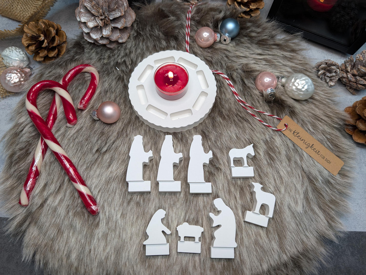 Weihnachtskrippe * Lichterkranz * Teelichthalter * Geschenkidee * Weihnachtsdeko