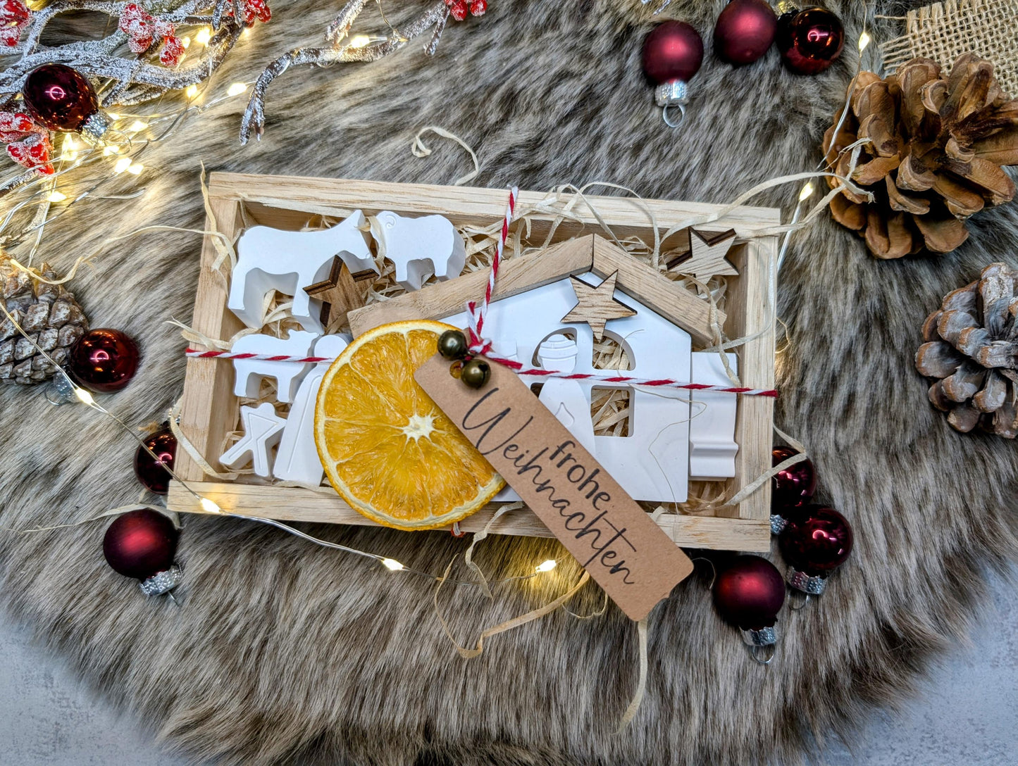 Mini Krippe * Weihnachtskrippe in Geschenkbox * Weihnachtsgeschenk * Geschenkidee