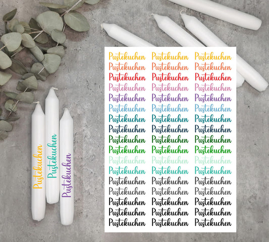 Kerzentattoos * Pustekuchen * A4 oder A5 * Regenbogen * Wasserschiebefolie