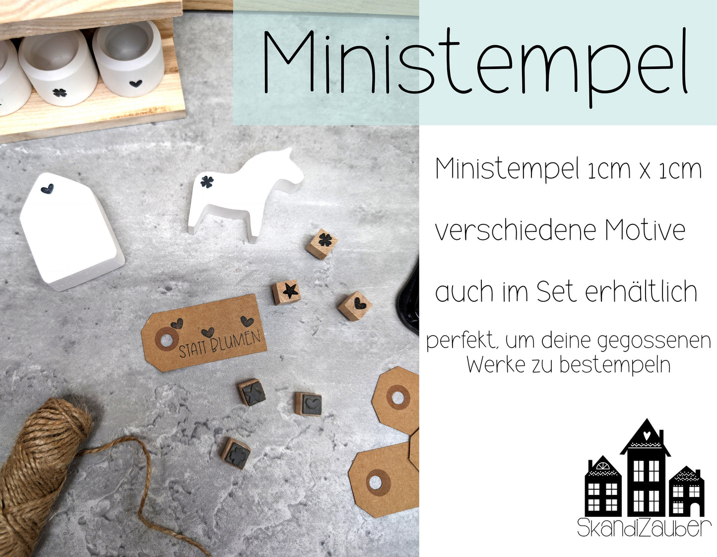 Ministempel * kleine Stempel * ideal für gegossene Deko und Anhänger