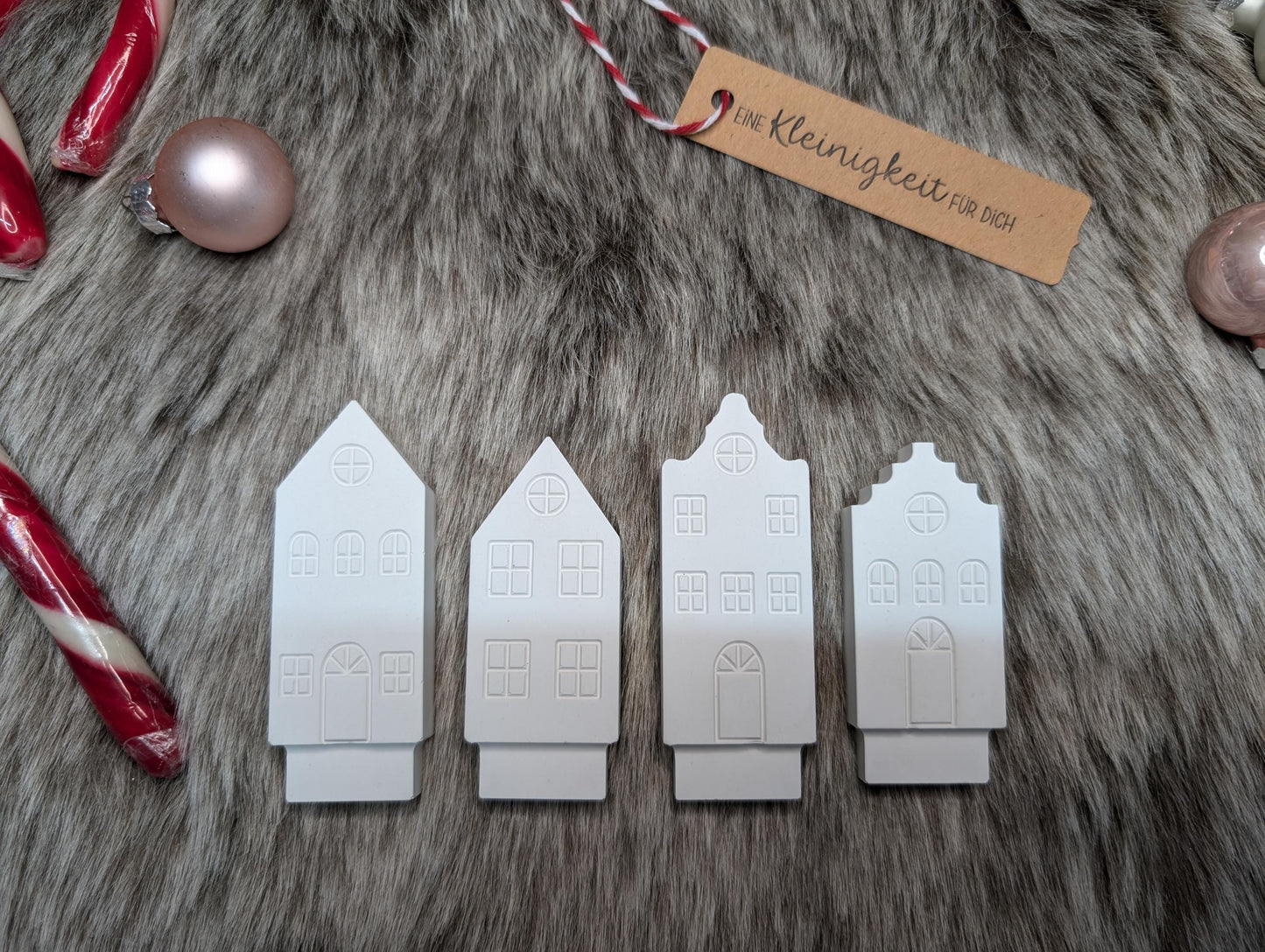 Häuserkranz mit verschiedenen Häuschen * Lichtstadt * Windlicht * Teelicht * Geschenkidee * Weihnachten * Winterdeko