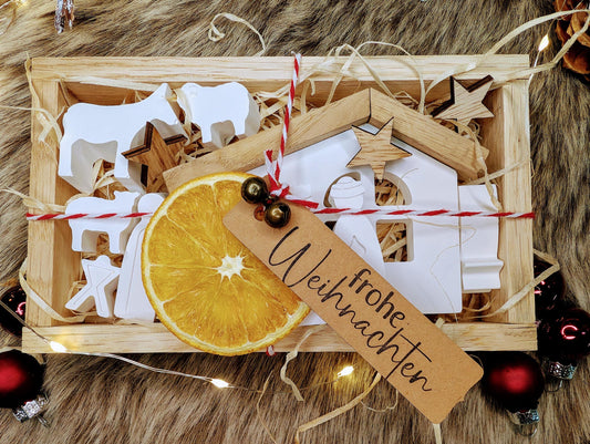 Mini Krippe * Weihnachtskrippe in Geschenkbox * Weihnachtsgeschenk * Geschenkidee
