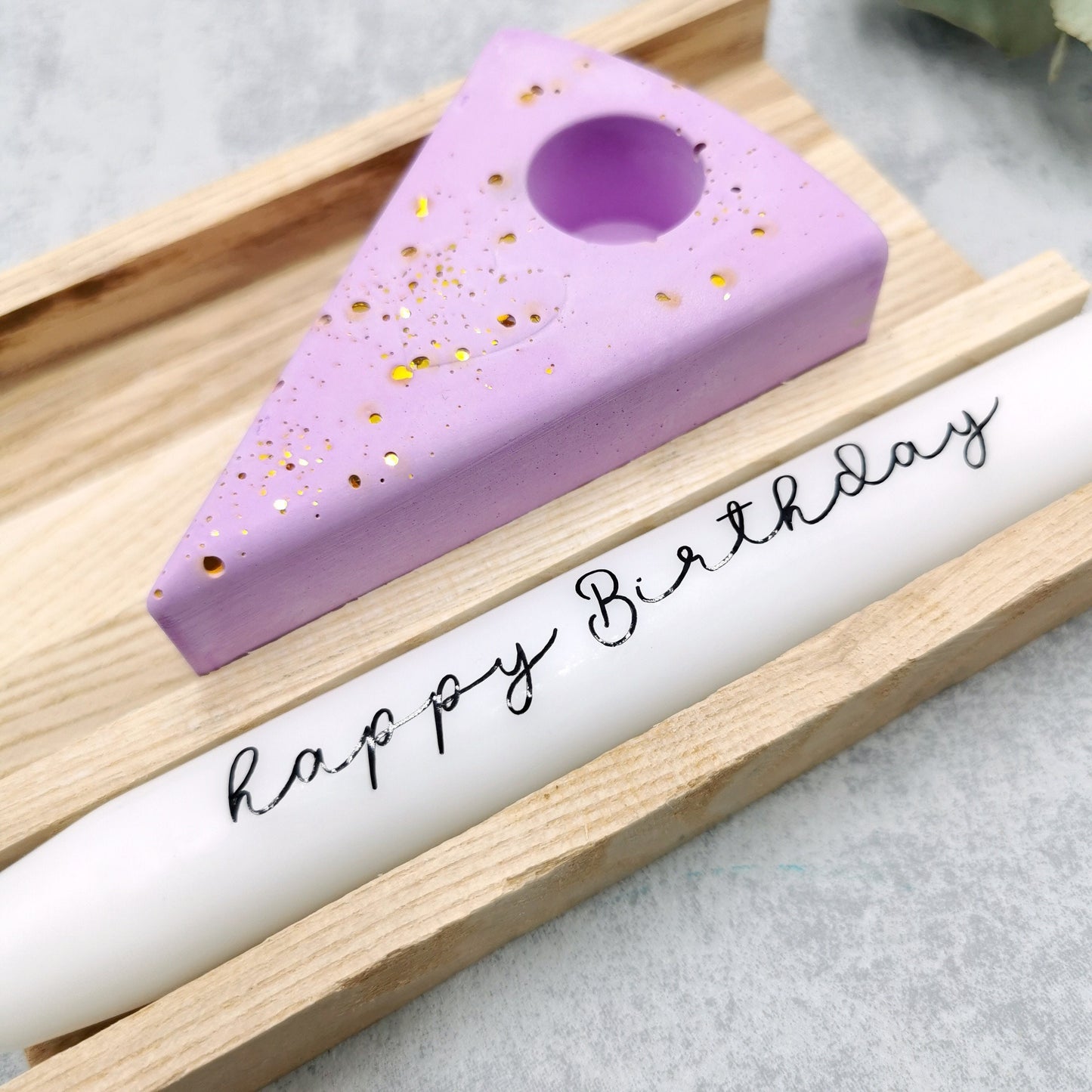 Geschenkset zum Geburtstag * Geschenkidee * Dip diy Kerze * Geburtstagskuchen  * Holzklötzchen