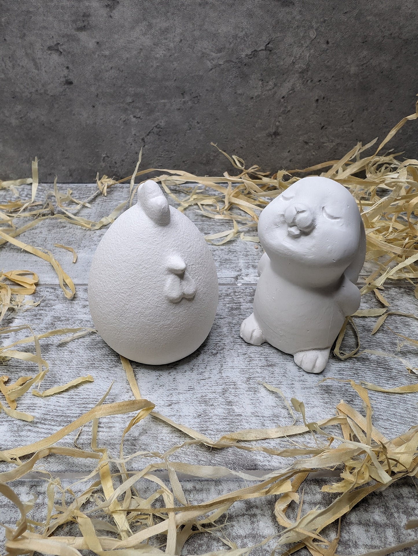 Osterdeko * kleine Dekofiguren * weiß * Osterhase * Huhn