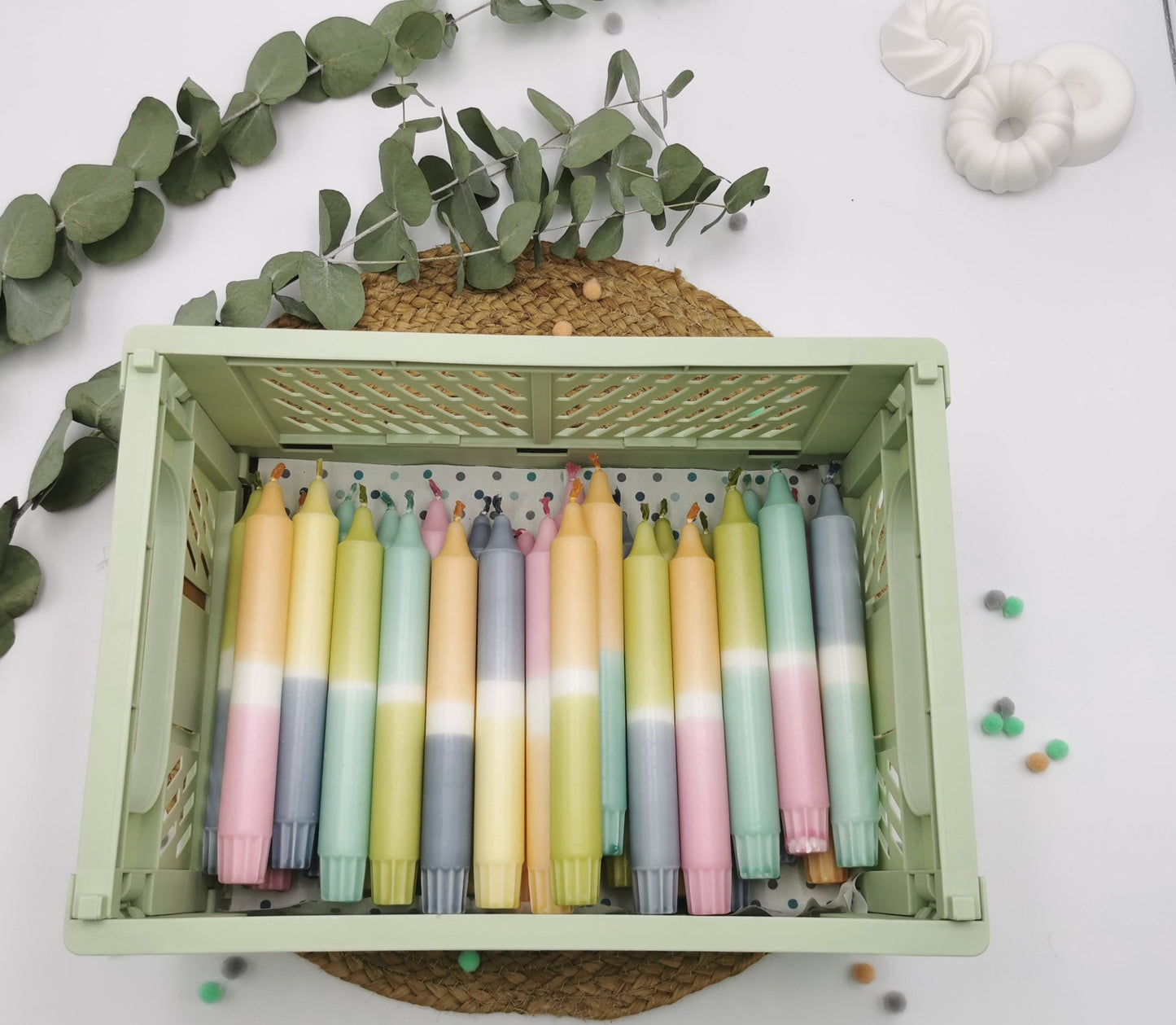 Kerze * DIP DYE * bunte Kerze * Frühlingsblüte * handgemacht *