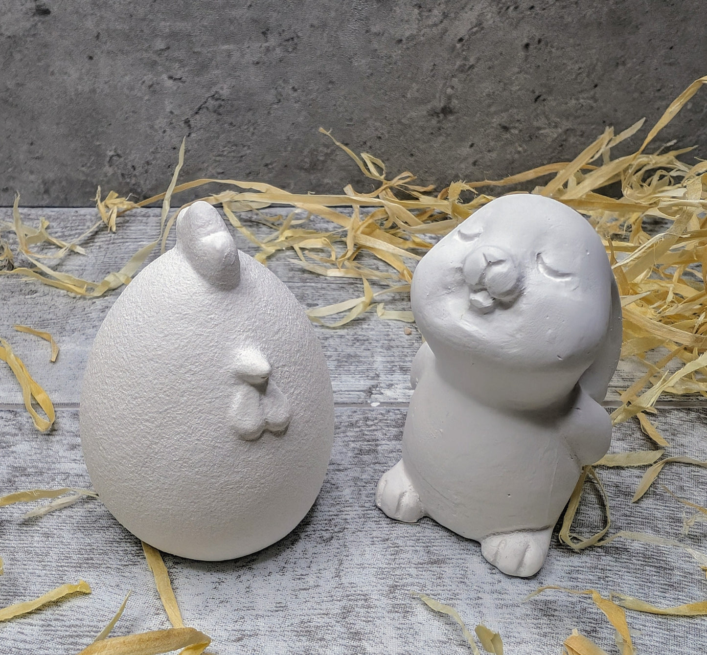 Osterdeko * kleine Dekofiguren * weiß * Osterhase * Huhn