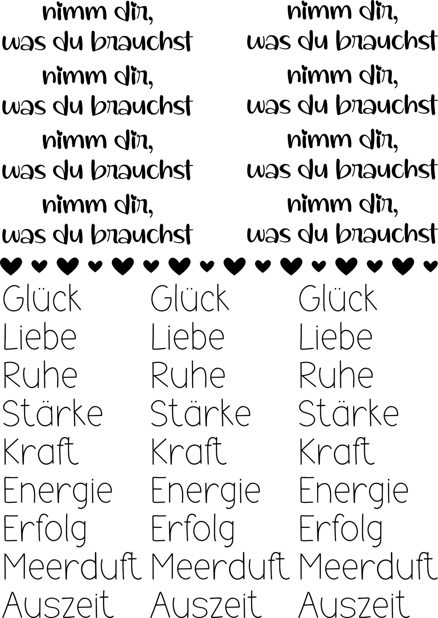 nimm dir, was du brauchst * Kerzentattoos * A4 oder A5 * Liebe, Glück * Wasserschiebefolie