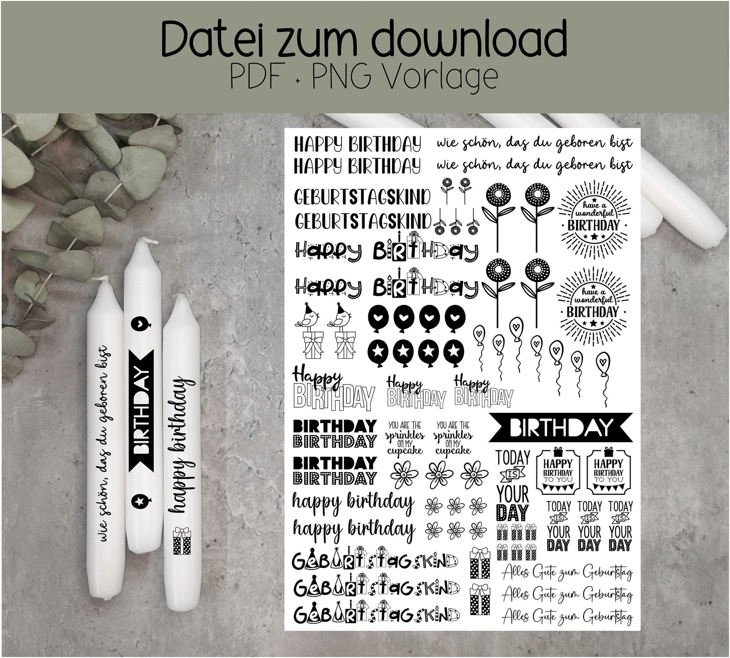 Kerzentattoo PDF * Download * Geburtstag