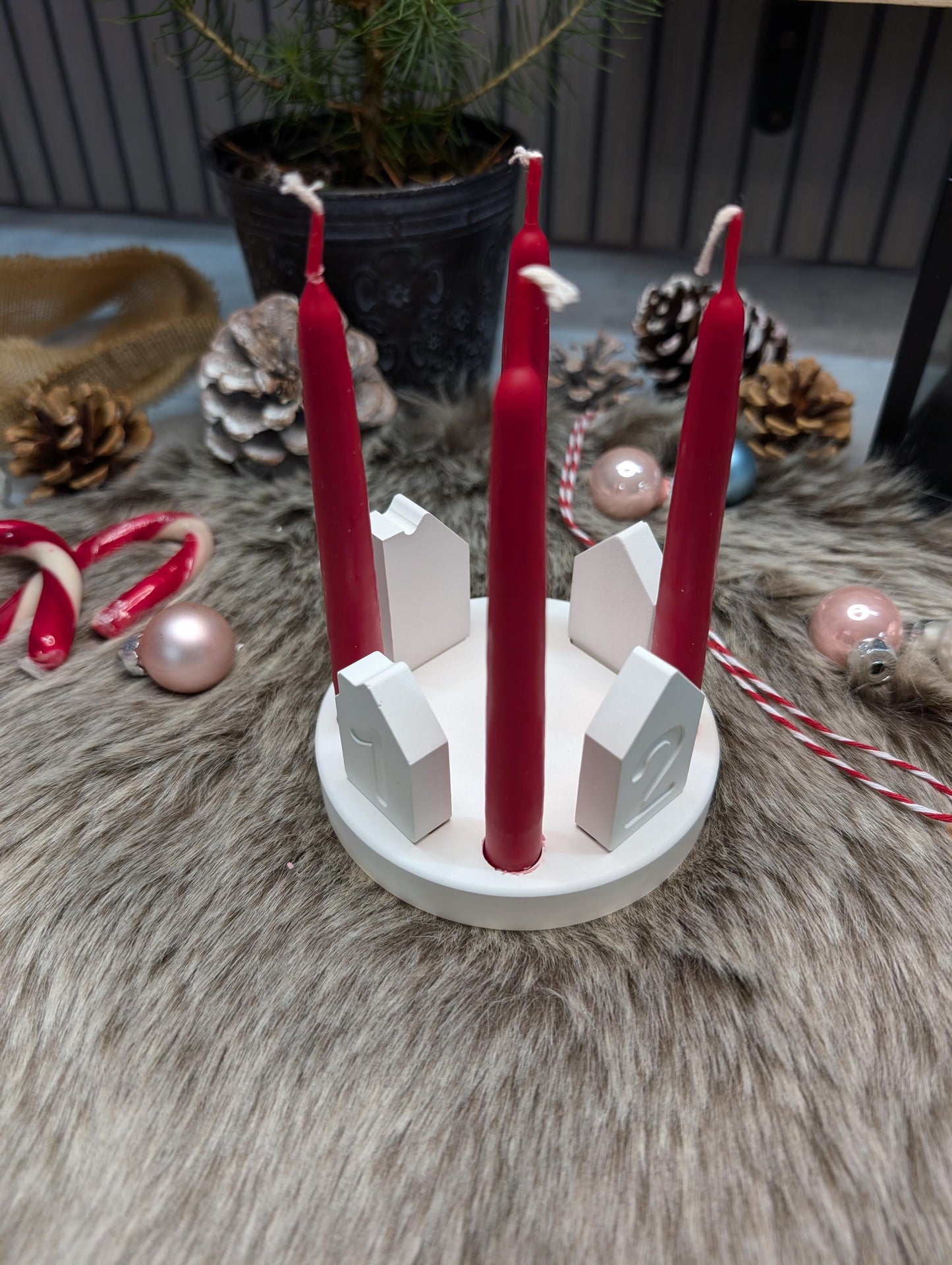 kleiner Adventskranz * Geschenkidee * Winterdeko * Weihnachtsdeko