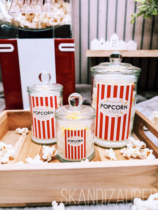 Popcornkerze mit Duft * 3 verschiedene Größen * Kino * Jahrmarkt * Popcornduft * Geschenkidee