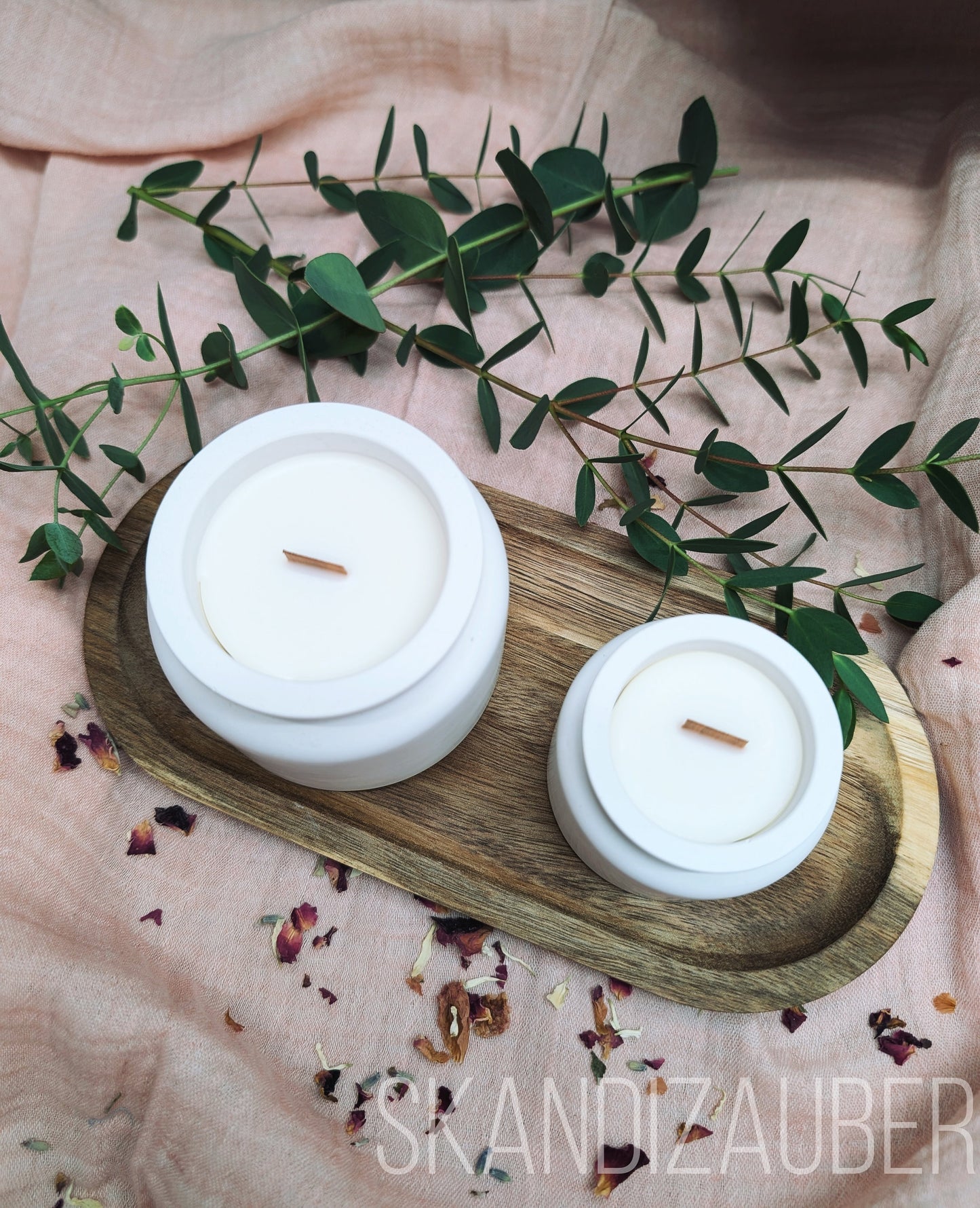 Kerze im Kerzenfass * handgegossen mit Holzdocht * SkandiZauber * Kerzenbehälter mit Deckel