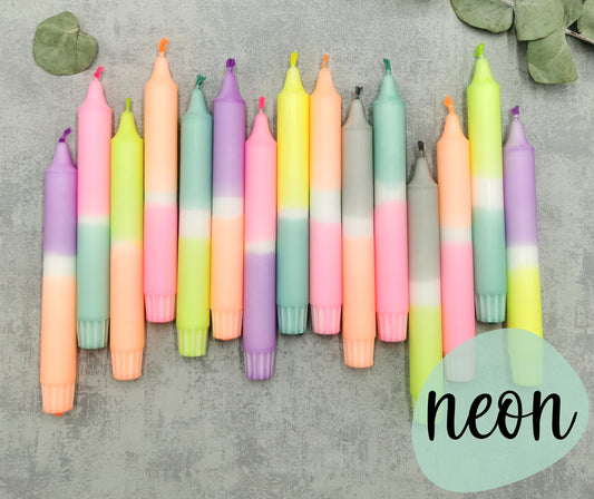 Neonkerze * dip dye Kerze * Kerze handgetunkt  * einzeln oder im Set * bunte Kerzen