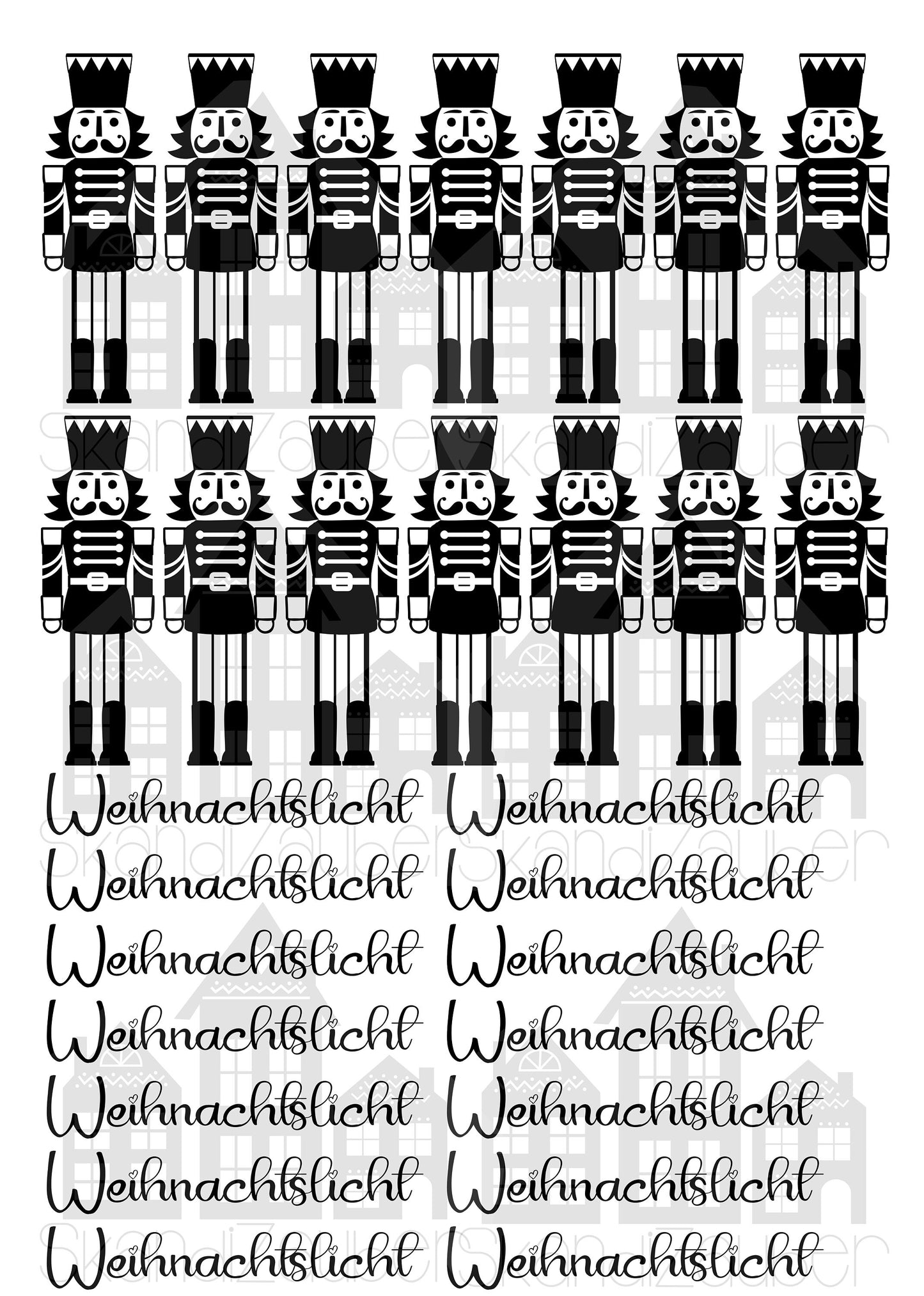 Kerzentattoos * Weihnachtslicht * A4 oder A5 * Nussknacker * Wasserschiebefolie