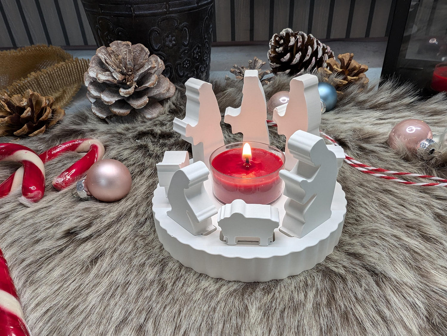 Weihnachtskrippe * Lichterkranz * Teelichthalter * Geschenkidee * Weihnachtsdeko