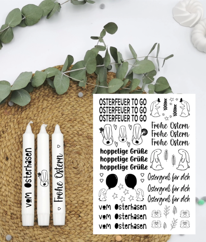 frohe Ostern * Kerzentattoos * Ostern * A4 oder A5 * Wasserschiebefolie