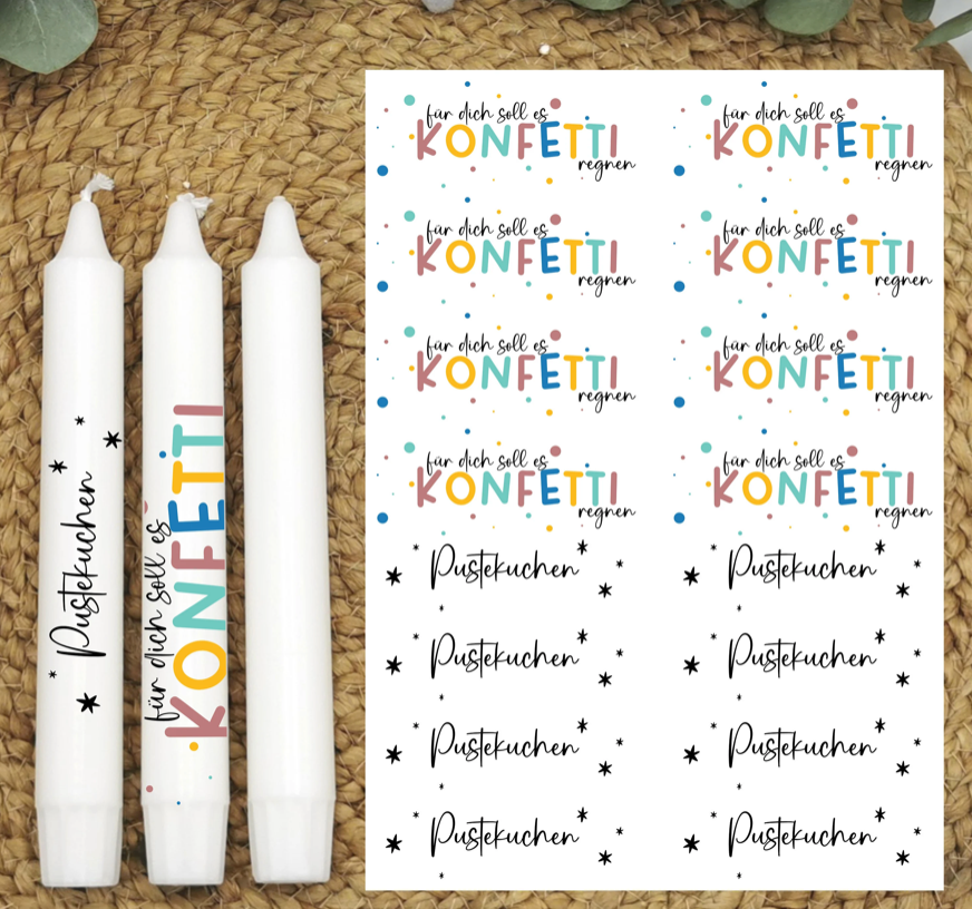 Kerzentattoos Konfetti