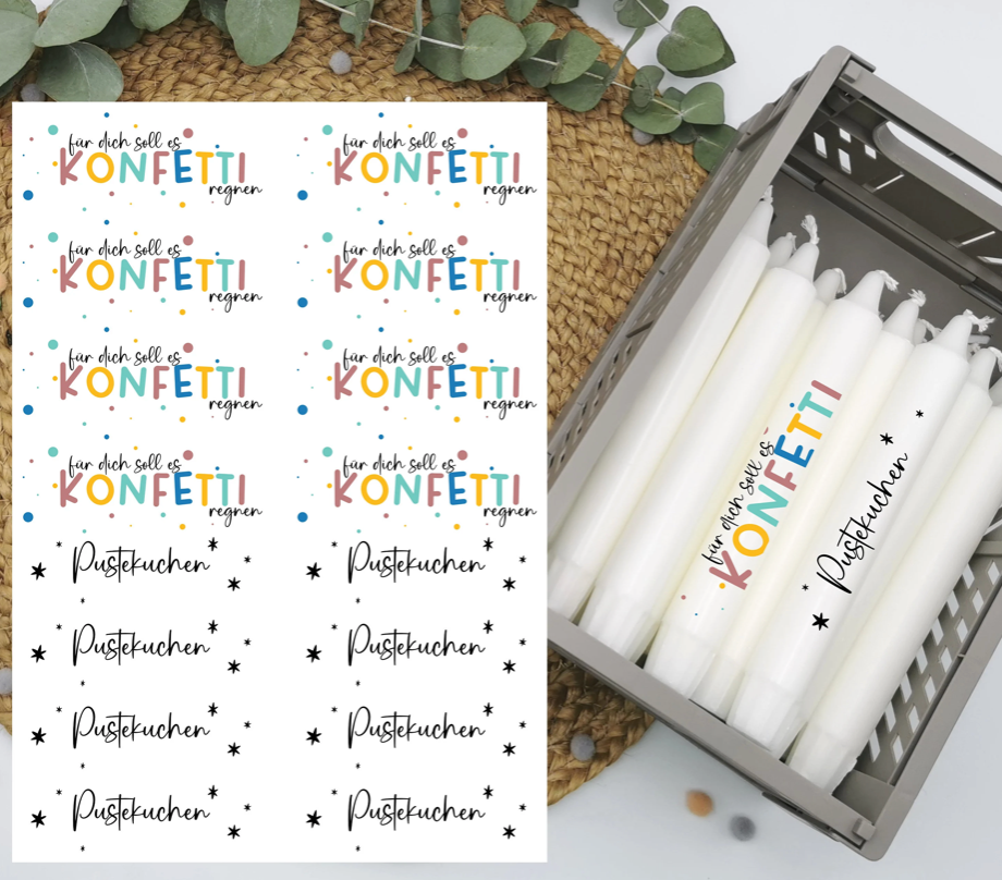 Kerzentattoos Konfetti