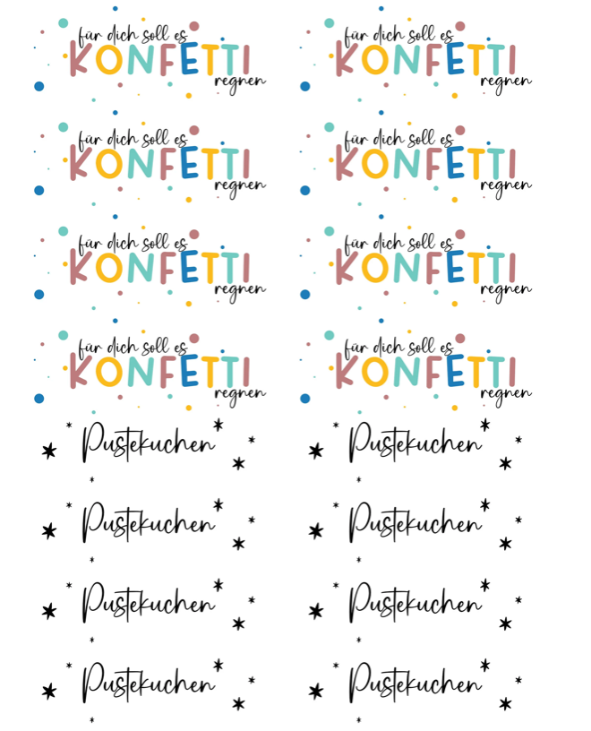 Kerzentattoos Konfetti