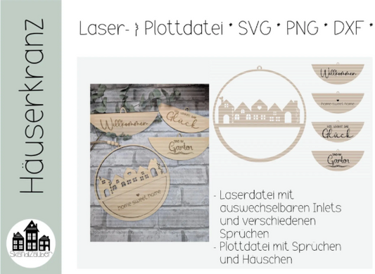 Türkranz mit auswechselbaren Inlets * Laserdatei * Lasercut * Plottdatei * SVG * PNG * DXF