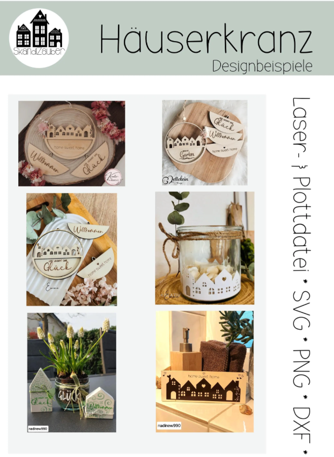 Türkranz mit auswechselbaren Inlets * Laserdatei * Lasercut * Plottdatei * SVG * PNG * DXF