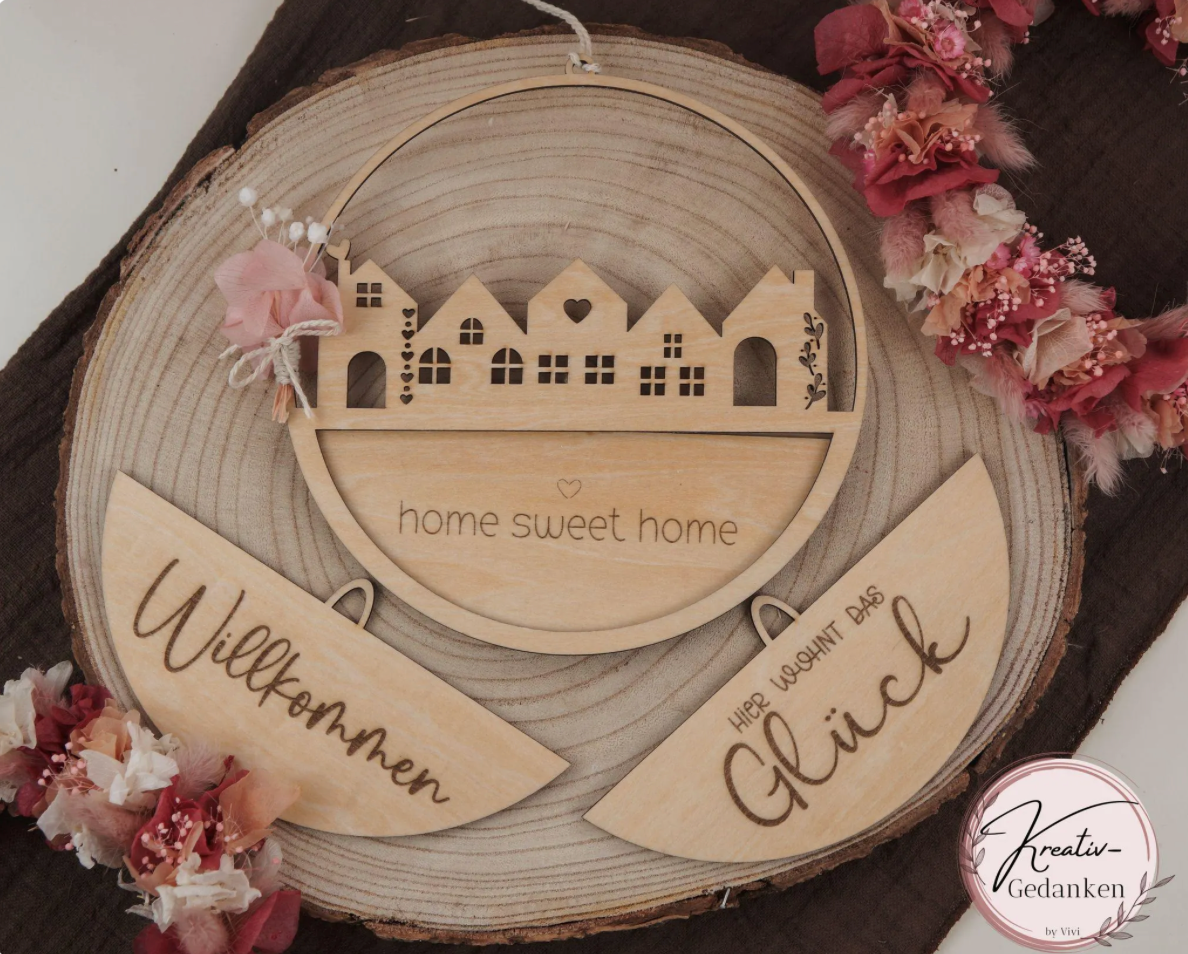 Türkranz mit auswechselbaren Inlets * Laserdatei * Lasercut * Plottdatei * SVG * PNG * DXF