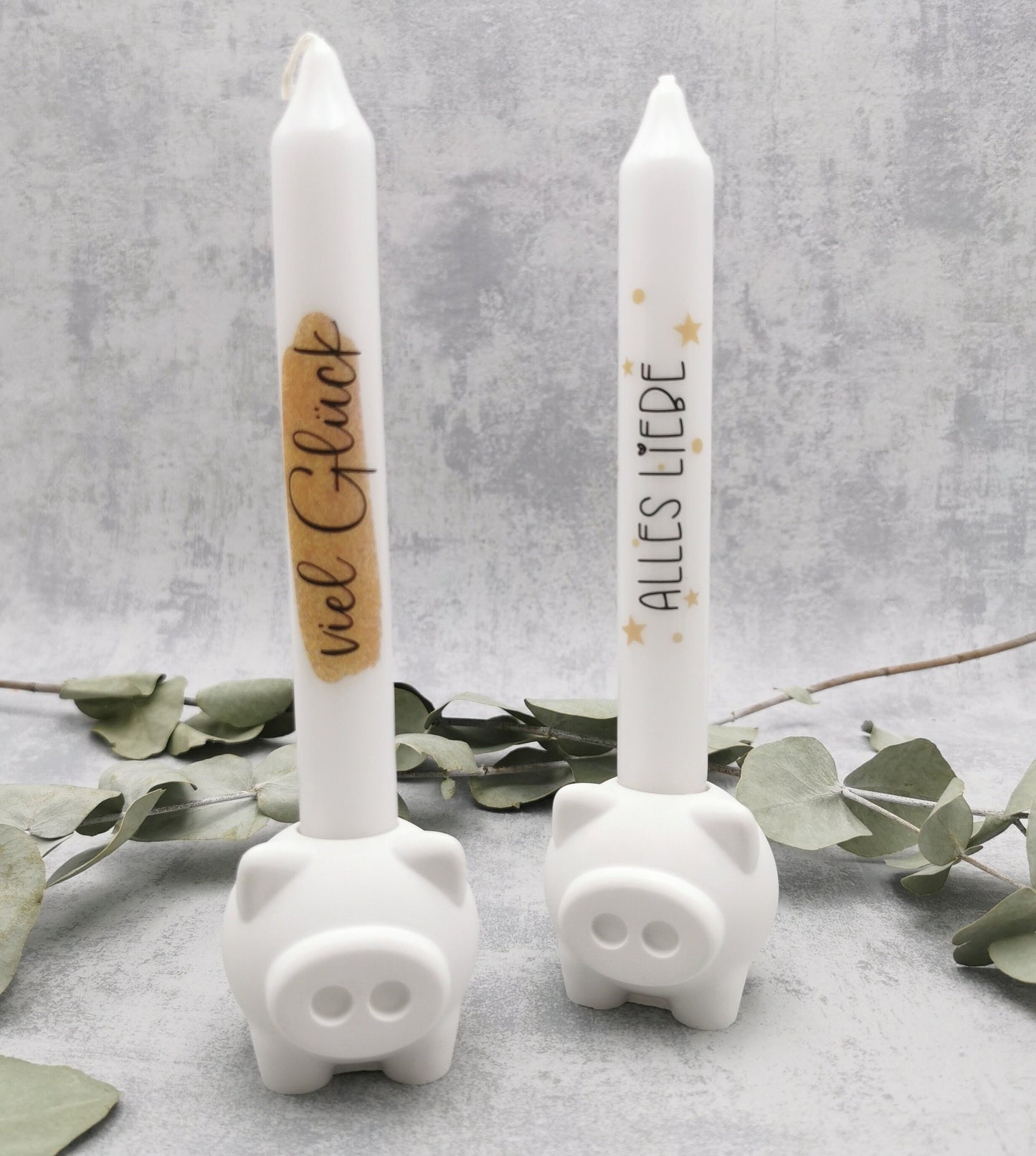 Glücksschwein * Kerzenhalter * Geschenkidee Silvester * Geburtstag