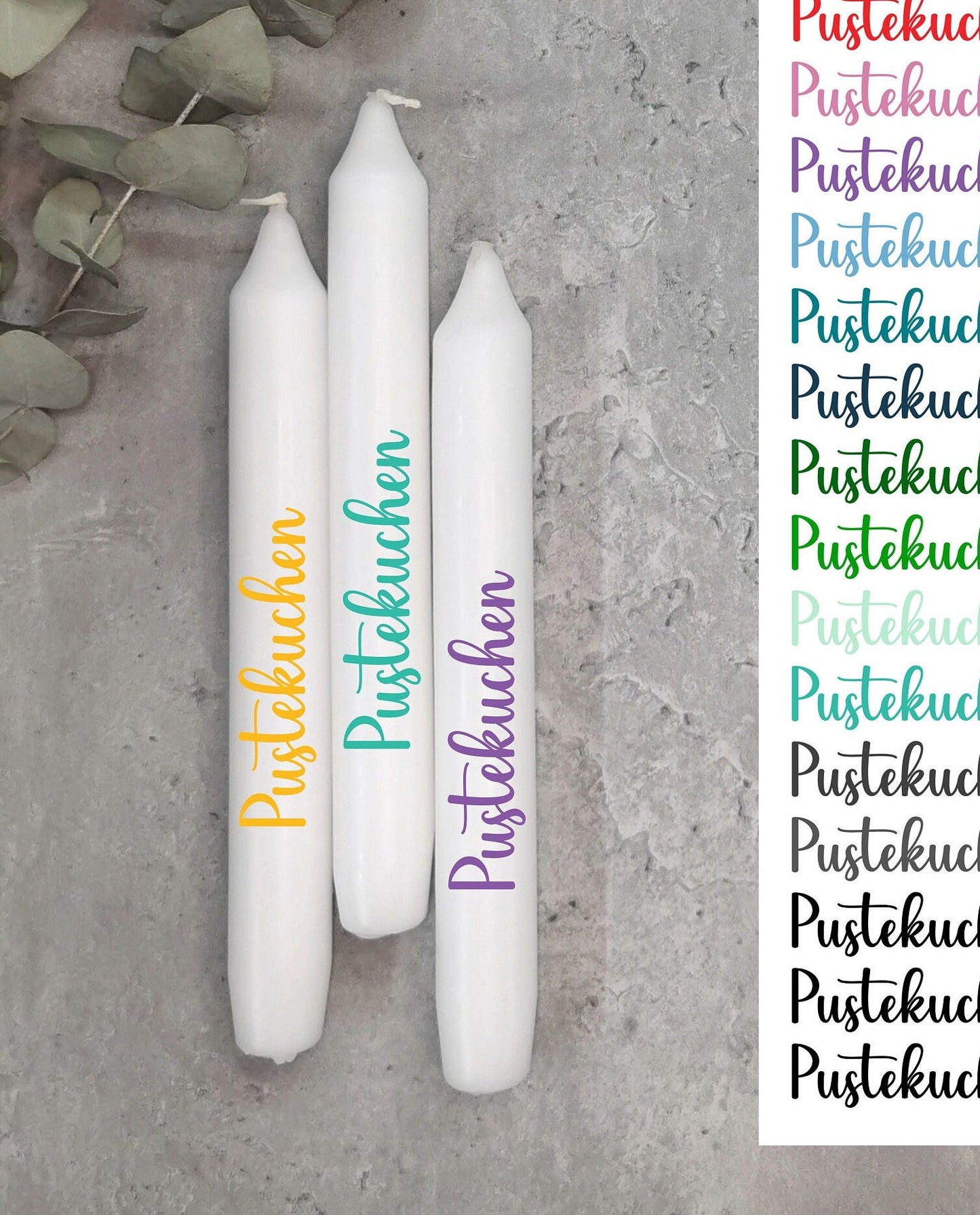 Kerzentattoos * Pustekuchen * A4 oder A5 * Regenbogen * Wasserschiebefolie