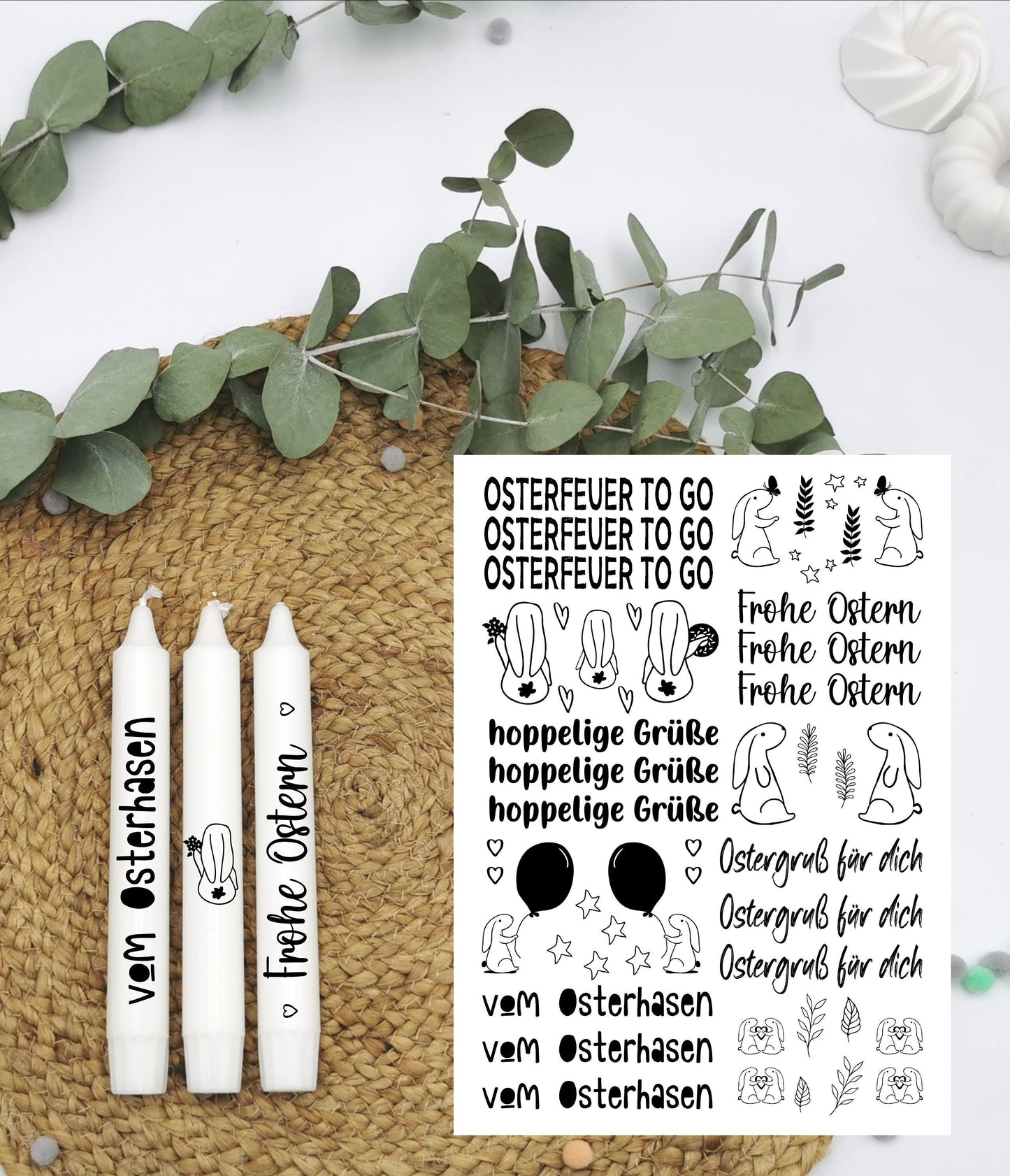 Kerzentattoos * Ostern * A4 oder A5 * frohe Ostern * Wasserschiebefolie