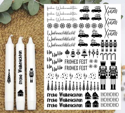 Kerzentattoos * Weihnachten * A4 oder A5 * HoHoHo * Wasserschiebefolie