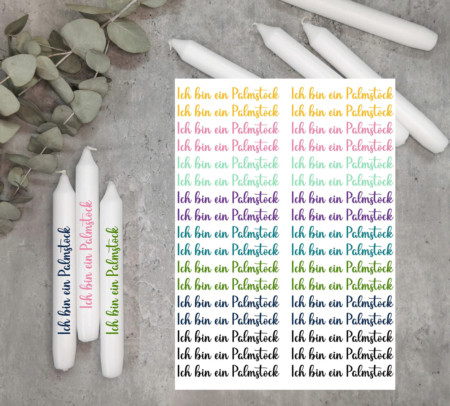 Kerzentattoos * Palmstock * A4 oder A5 * Ostern * Wasserschiebefolie