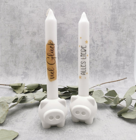 Glücksschwein * Kerzenhalter * Geschenkidee Silvester * Geburtstag