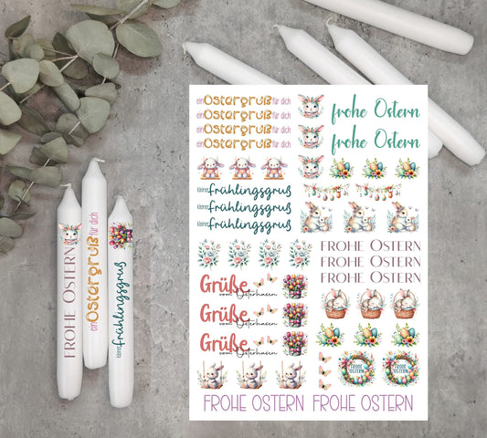 Kerzentattoos * bunte Ostergrüße * A4 oder A5 * Ostern * Wasserschiebefolie
