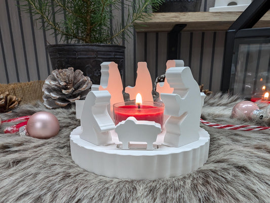 Weihnachtskrippe * Lichterkranz * Teelichthalter * Geschenkidee * Weihnachtsdeko