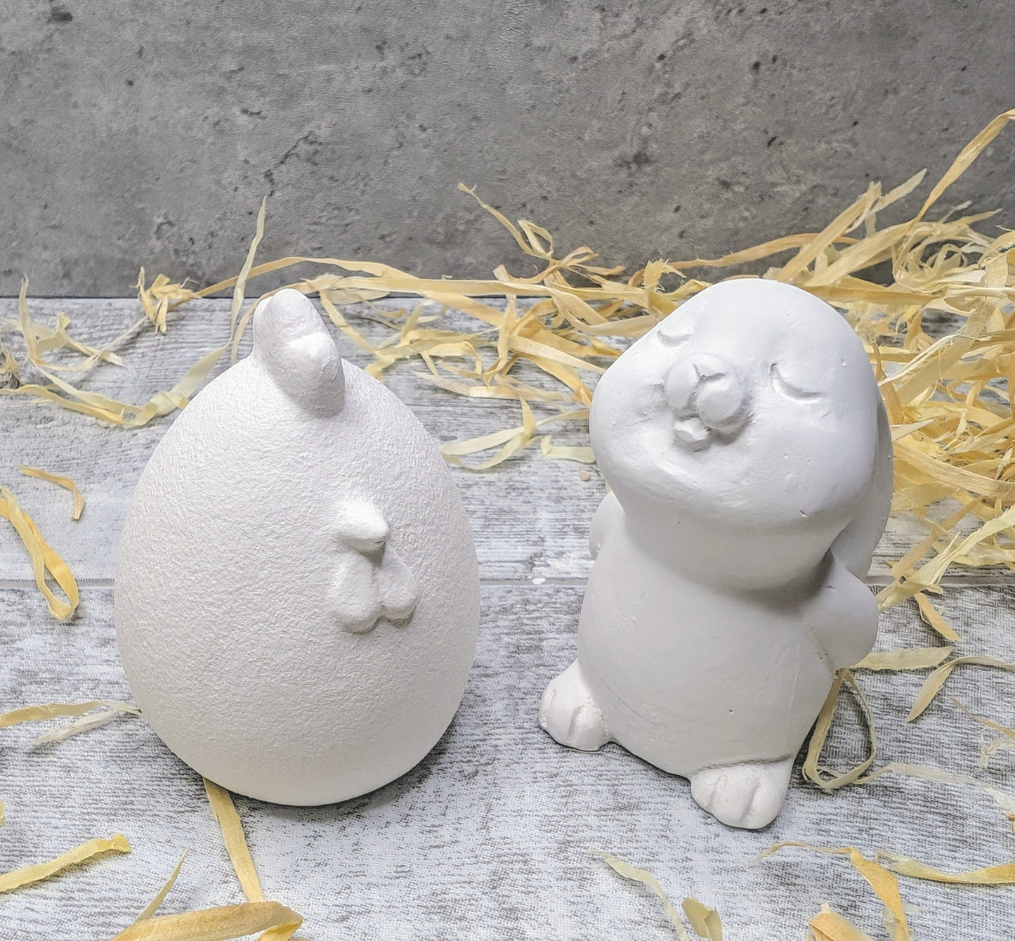 Osterdeko * kleine Dekofiguren * weiß * Osterhase * Huhn