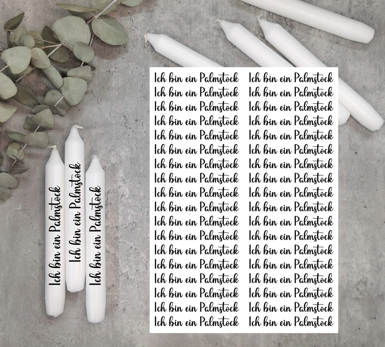 Kerzentattoos * Palmstock * A4 oder A5 * Ostern * Wasserschiebefolie