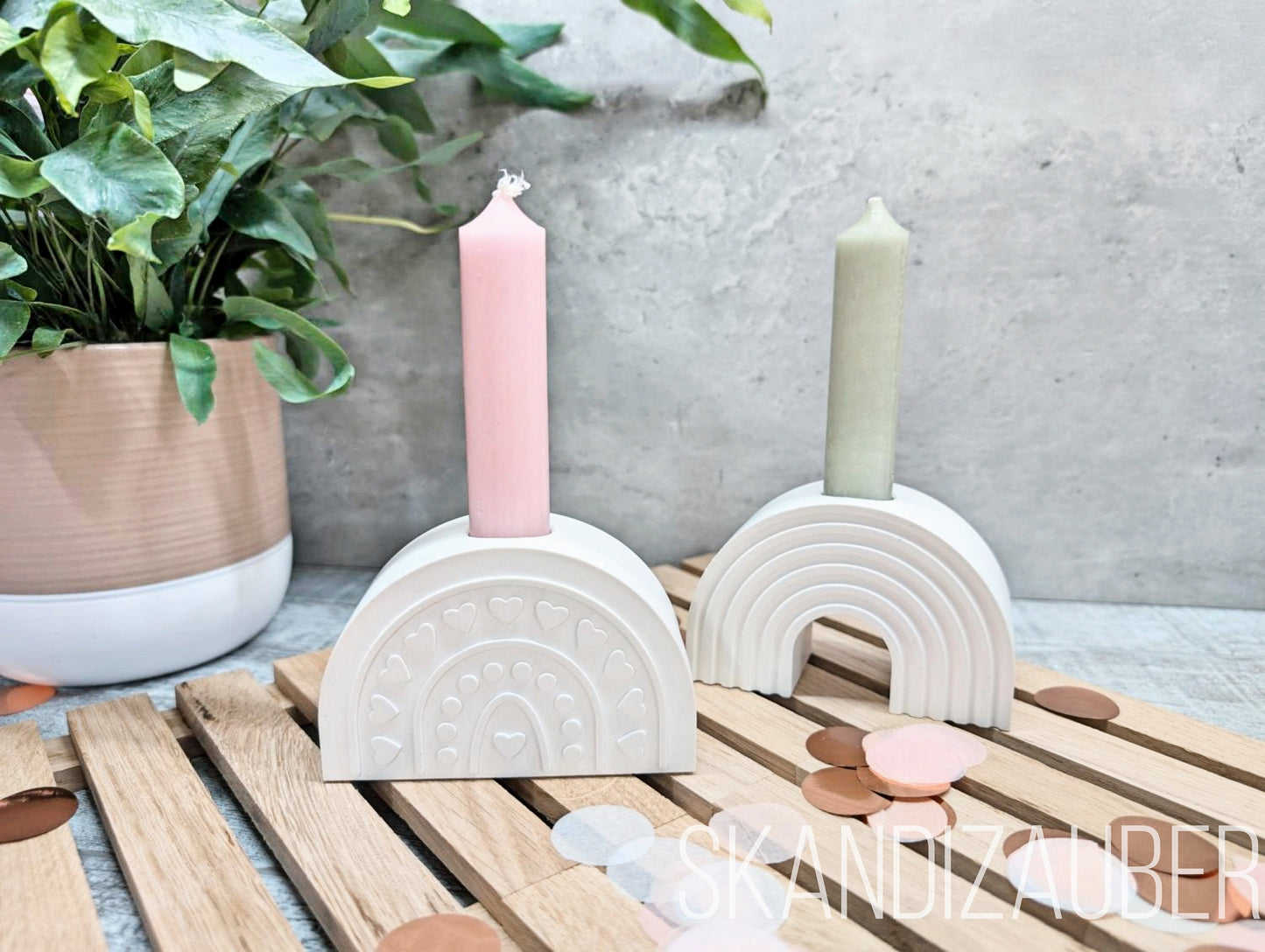 Kerzenständer für Stabkerzen * Regenbogen Kerzenhalter * SkandiZauber *