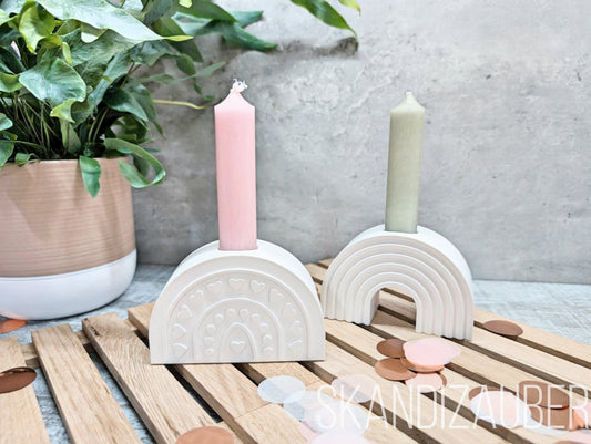 Kerzenständer für Stabkerzen * Regenbogen Kerzenhalter * SkandiZauber *
