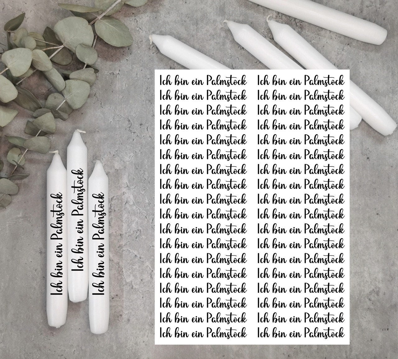 Kerzentattoos * Palmstock * A4 oder A5 * Ostern * Wasserschiebefolie