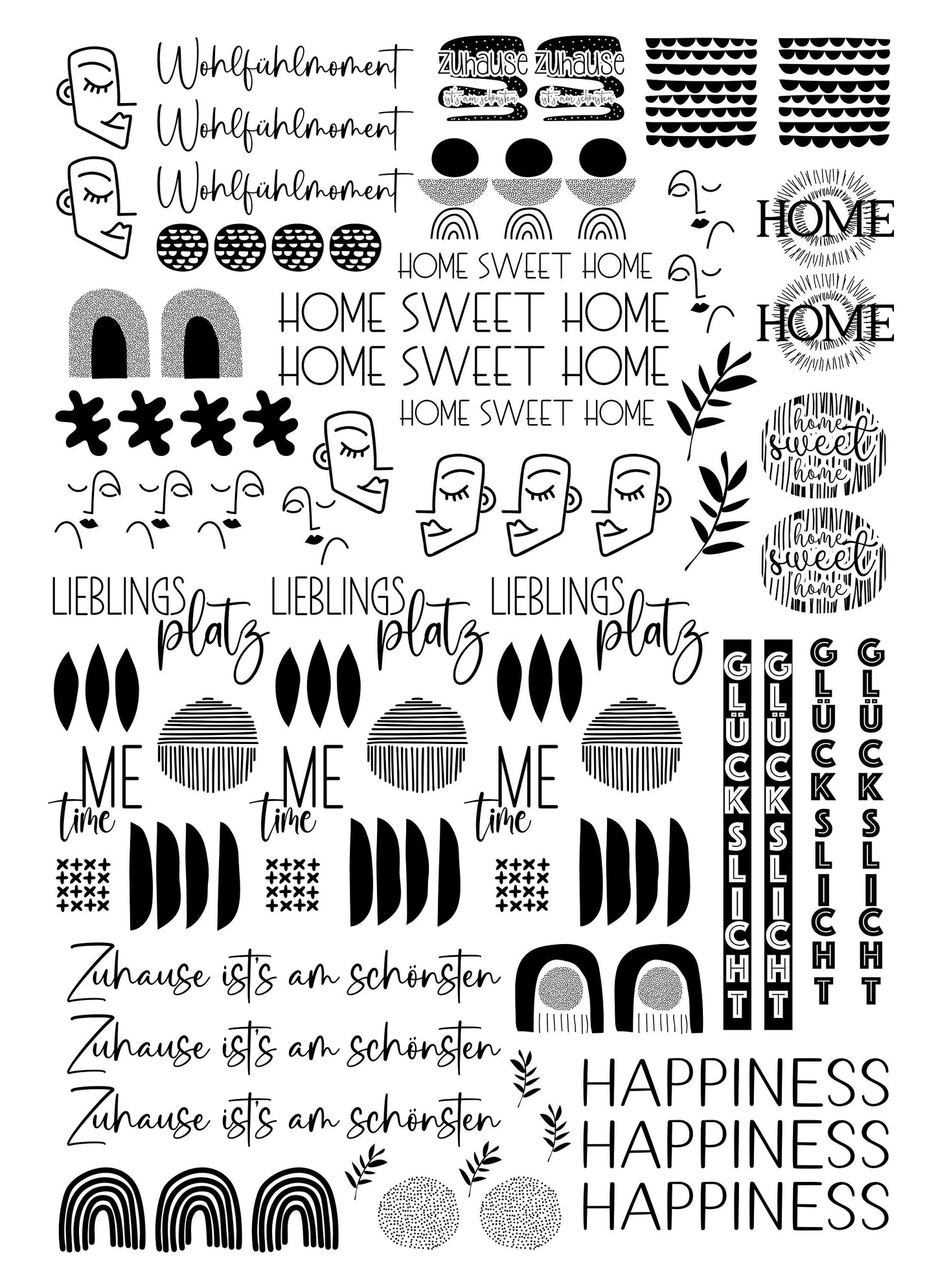 modern home * Kerzentattoos * A4 oder A5 * abstrakt * Wasserschiebefolie