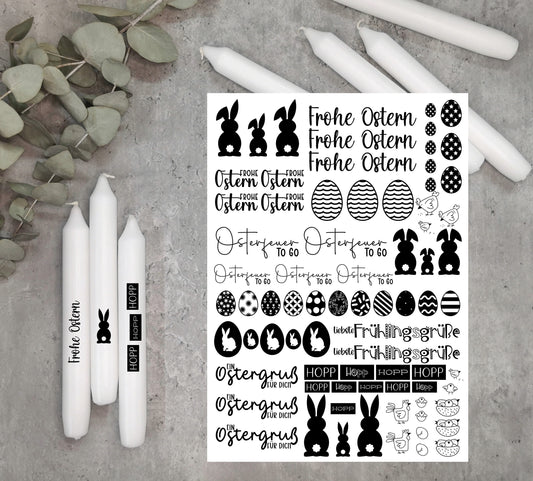 Osterfeuer to go * Kerzentattoos * Osterngruß * A4 oder A5 * Wasserschiebefolie