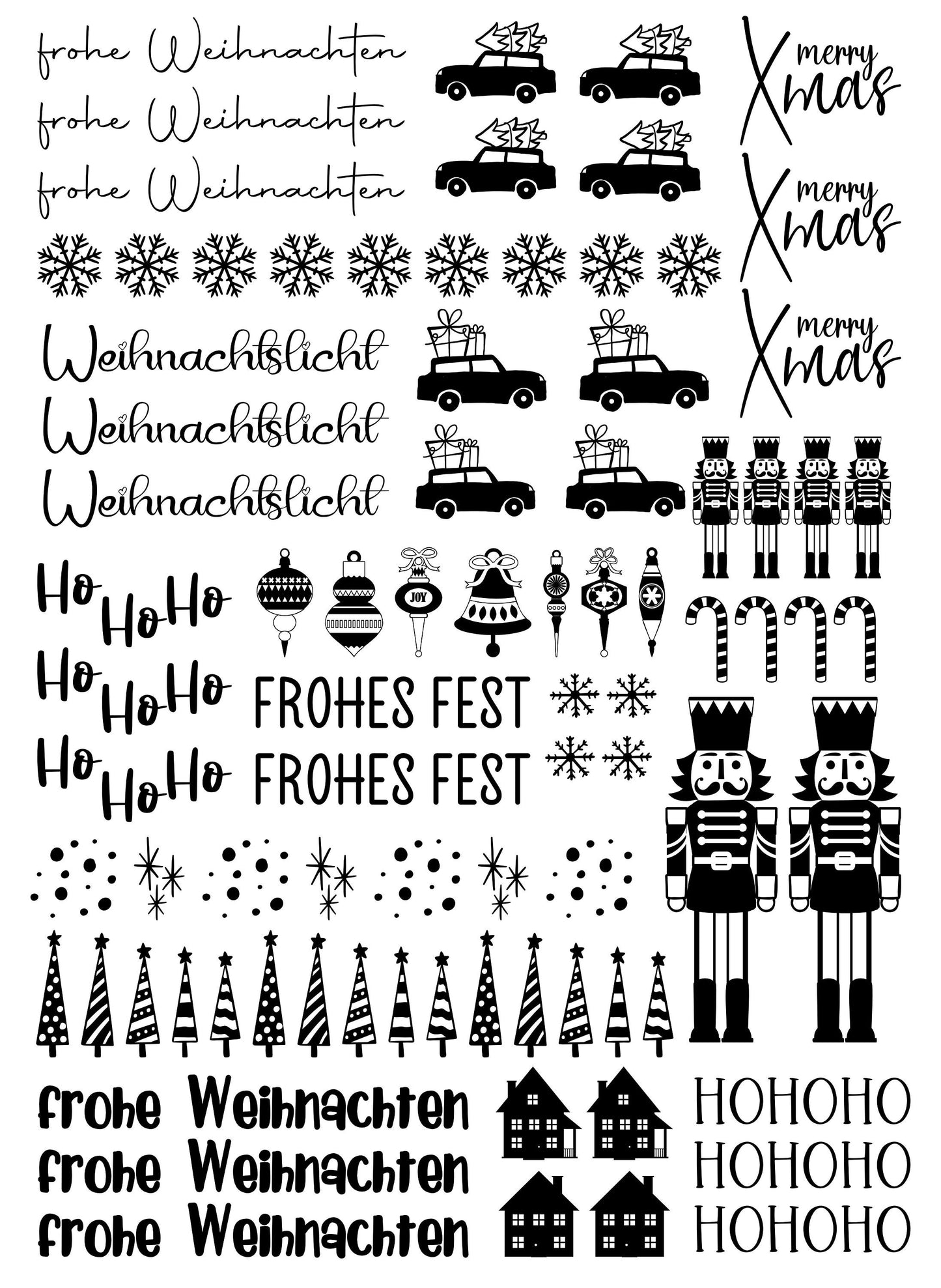 Kerzentattoos * Weihnachten * A4 oder A5 * HoHoHo * Wasserschiebefolie